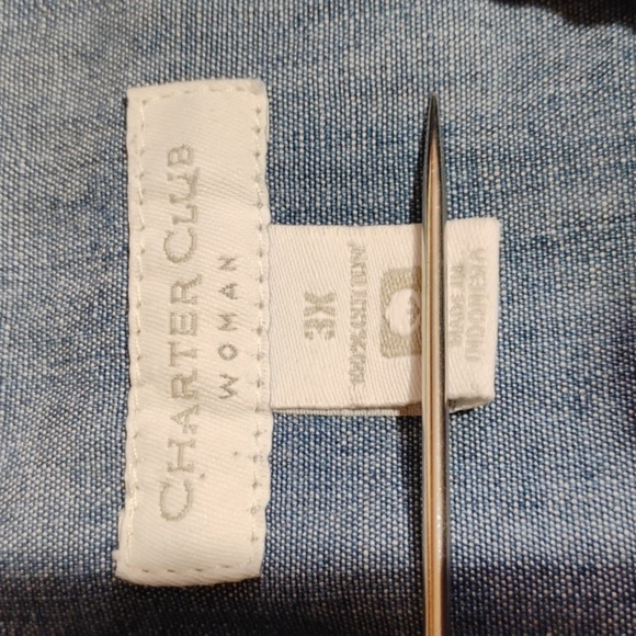 Charter Club Blue Jean Lightweight Jacket Or Top Classic Denim Style - Picture 8 of 9